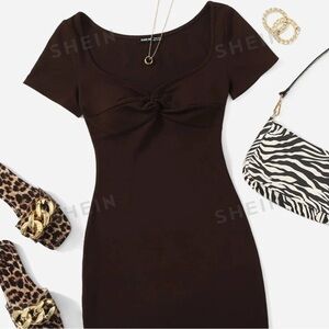 Excellent condition! Never worn! Brown Shein dress.